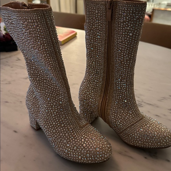 Rhinestone-Embellished Girls Boots - Picture 2 of 3